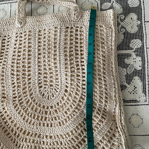 Universal Thread Crochet Tote Bag - Cream / Beige Boho Shoulder Tote - Picture 3 of 7